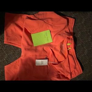 Hot Coral Figs Scrubs Set